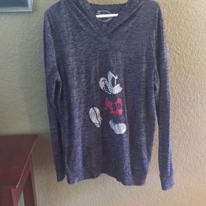 Disney Mickey black/grey light knit hoodie XXL